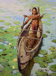 Loinclothed hobby; Obr�zek dne - the picture od the day - �awa rel - art of Z.  Liang - Canoe
