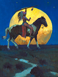 Loinclothed hobby; Obr�zek dne - the picture od the day - �awa rel - art by David Mann - A War Cry in the Night