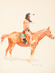 Loinclothed hobby; Obr�zek dne - the picture od the day - �awa rel - art by Frederic Remington - 2022 A Cheyenne Buck