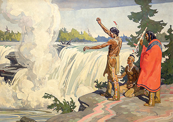 Loinclothed hobby; Obr�zek dne - the picture od the day - �awa rel - Indians Paying Homage to Spirit of the Chaudiere - art by C.W. Jeffereys