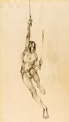 Loinclothed hobby; Obr�zek dne - the picture od the day - �awa rel - Stickball Player - by Jerome Tiger