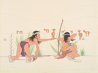 Loinclothed hobby; Obr�zek dne - the picture od the day - �awa rel - Antelope Hunt - by Acee Blue Eagle