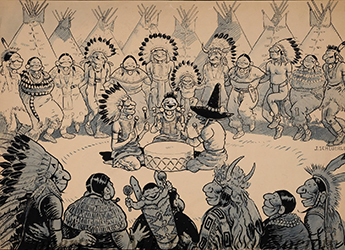 Loinclothed hobby; Obr�zek dne - the picture od the day - �awa rel - F. Blackbear Bosin - Two Indians