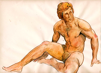 Loinclothed hobby; Obr�zek dne - the picture od the day - �awa rel - by Mikedg ~ Seated male<