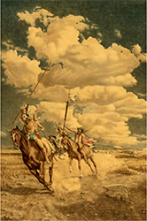 Loinclothed hobby; Obr�zek dne - the picture od the day - �awa rel - Native Americans on horseback ~ by Henry Fran�ois Farny