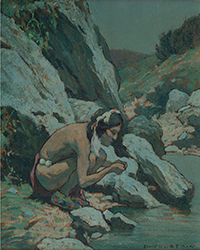 Loinclothed hobby; Obr�zek dne - the picture od the day - �awa rel - Indian Drinking, Moonlight ~ by Eanger Irving Couse