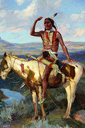 Loinclothed hobby; Obr�zek dne - the picture od the day - �awa rel - Indian on  Horseback ~ by Harry C. Edwards