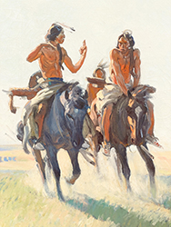 Loinclothed hobby; Obr�zek dne - the picture od the day - �awa rel - Kiowa  scouts ~ by Harold  von  Schnidt