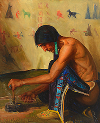 Loinclothed hobby; Obr�zek dne - the picture od the day - �awa rel - The Firemaker, Two Guns White Calf ~ by Kathryn Leighton 