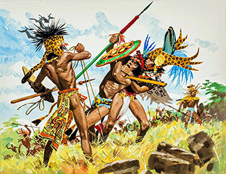 Loinclothed hobby; Obr�zek dne - the picture od the day - �awa rel - La conqu�te du Mexique ~ 5/7 ~ by Pierre  Joubert