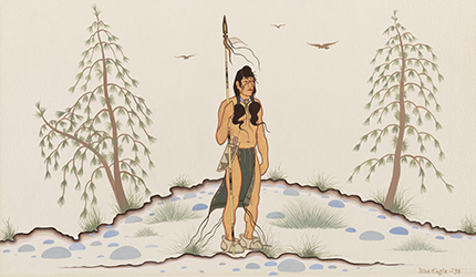 Loinclothed hobby; Obr�zek dne - the picture od the day - �awa rel - Acee Blue Eagle, Warrior on Guard 