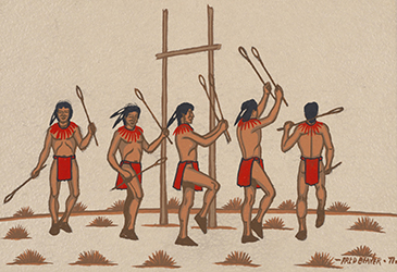 Loinclothed hobby; Obr�zek dne - the picture od the day - �awa rel - Fred Beaver, The Winners ~ Creek Stickball Players