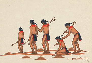Loinclothed hobby; Obr�zek dne - the picture od the day - �awa rel -  Fred Beaver, The Losers  ~ Creek Stickball Players