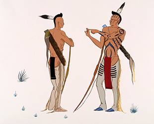 Loinclothed hobby; Obr�zek dne - the picture od the day - �awa rel - F. Blackbear Bosin, Two Indians