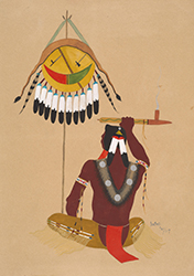 Loinclothed hobby; Obr�zek dne - the picture od the day - �awa rel - Monroe Tsatoke, Seated Indian
