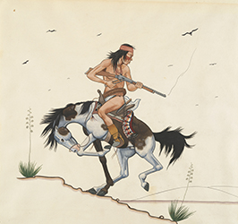 Loinclothed hobby; Obr�zek dne - the picture od the day - �awa rel -  Allan C. Houser, Apache Rider or Scout