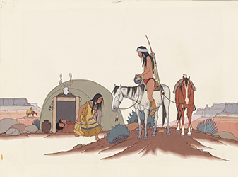Loinclothed hobby; Obr�zek dne - the picture od the day - �awa rel - Allan C. Houser, Sneaking Out