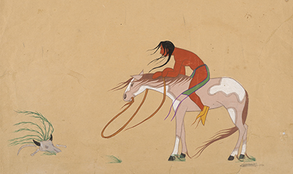 Loinclothed hobby; Obr�zek dne - the picture od the day - �awa rel - Solomon McCombs, Indian on horse