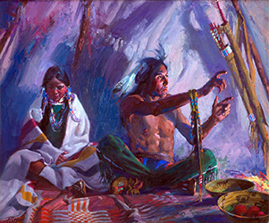 Loinclothed hobby; Obr�zek dne - the picture od the day - �awa rel - art of Donald Putman -  Warm Night Light
