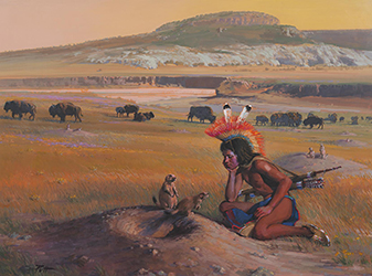 Loinclothed hobby; Obr�zek dne - the picture od the day - �awa rel - art of Donald Putt Putman -  In the Plains