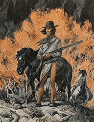 Loinclothed hobby; Obr�zek dne - the picture od the day - �awa rel - art of Roger Brunk -  Native american  warrior or scout