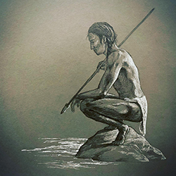 Loinclothed hobby; Obr�zek dne - the picture od the day - �awa rel - Phil Coles Wildlife Art