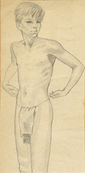 Loinclothed hobby; Obr�zek dne - the picture od the day - �awa rel - art of Pierre Joubert ~ Jeune gar�on au pagne