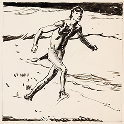 Loinclothed hobby; Obr�zek dne - the picture od the day - �awa rel - art of Herbert Morton Stoops ~ One Against the Wilderness