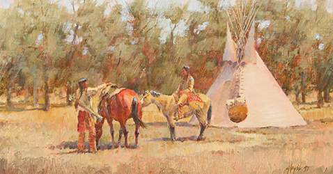 Loinclothed hobby; Obr�zek dne - the picture od the day - �awa rel - Frank Hagel - Loading Up - Piegan, 1997