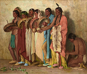 Loinclothed hobby; Obr�zek dne - the picture od the day - �awa rel - Drummers, Joseph H. Sharp