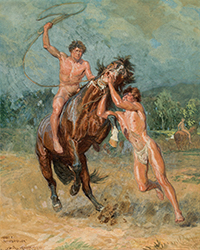 Loinclothed hobby; Obr�zek dne - the picture od the day - �awa rel - Ludwig Koch - Skizze zu Rossebandiger 