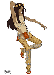 Loinclothed hobby; Obr�zek dne - the picture od the day - �awa rel - Red loincloth on  youth body - art of Evening Log