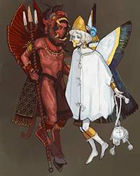 Loinclothed hobby; Obr�zek dne - the picture od the day - �awa rel - Night Guard - art of Larry B. Milligan