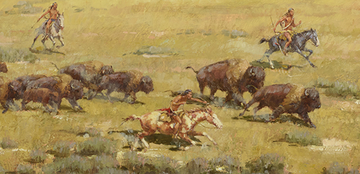 Loinclothed hobby; Obr�zek dne - the picture od the day - �awa rel - Piegan Buffalo Runners - art of Frank Hagel