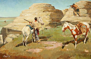 Loinclothed hobby; Obr�zek dne - the picture od the day - �awa rel - My gun  says welcome ! (untitled) - art of Frank Hagel