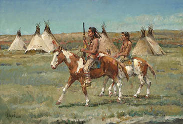 Loinclothed hobby; Obr�zek dne - the picture od the day - �awa rel - eturning From The Hunt - art of Frank Hagel