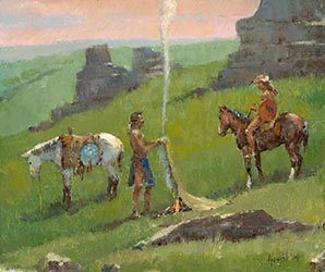 Loinclothed hobby; Obr�zek dne - the picture od the day - �awa rel - Making Smoke - art of Frank Hagel