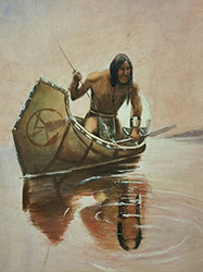 Loinclothed hobby; Obr�zek dne - the picture od the day - �awa rel - Native American fishing  - art of G.D.S.