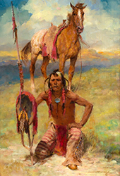 Loinclothed hobby; Obr�zek dne - the picture od the day - �awa rel - Listening - art of Charles Winfield Miller