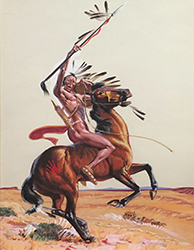 Loinclothed hobby; Obr�zek dne - the picture od the day - �awa rel - Indian Brave On  Horseback ~ 1965 - art of Bert  McCausey