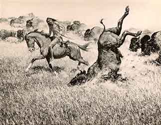 Loinclothed hobby; Obr�zek dne - the picture od the day - �awa rel - Chief Big Eagle ~ 1918 - art of The Buffalo Hunt