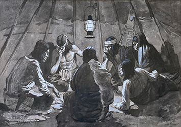 Loinclothed hobby; Obr�zek dne - the picture od the day - �awa rel - Indian Territory Apache's Playing Monte - art of Frederic Remington