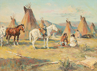 Loinclothed hobby; Obr�zek dne - the picture od the day - �awa rel - Campground - art of Ronald Crooks 