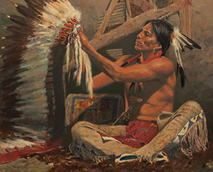 Loinclothed hobby; Obr�zek dne - the picture od the day - �awa rel - The Bonnet Maker - art of E David Mann