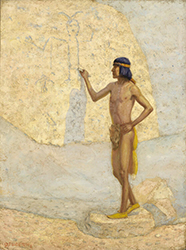 Loinclothed hobby; Obr�zek dne - the picture od the day - �awa rel - Indian Sign on Rock - art of Edwin Willard Deming