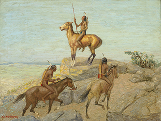 Loinclothed hobby; Obr�zek dne - the picture od the day - �awa rel - The Lookout - art of Edwin Willard Deming