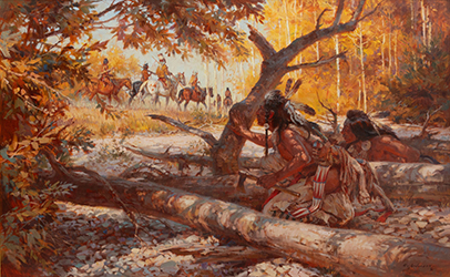Loinclothed hobby; Obr�zek dne - the picture od the day - �awa rel - When Blackfeet Pass - art of Roy Anderson