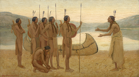 Loinclothed hobby; Obr�zek dne - the picture od the day - �awa rel - Indian War Party - art of Edwin Willard Deming