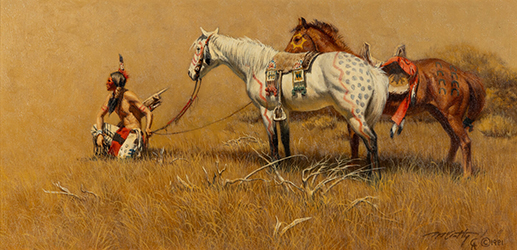 Loinclothed hobby; Obr�zek dne - the picture od the day - �awa rel - The Captured War Horse, 1981  - art of Frank McCarthy