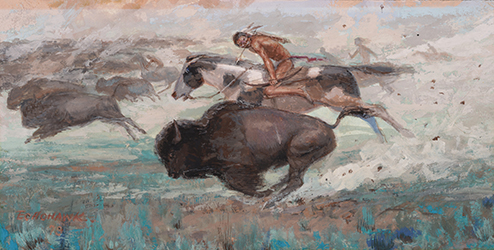Loinclothed hobby; Obr�zek dne - the picture od the day - �awa rel - Pawnee Buffalo Hunters - art of  Brummett Echohawk